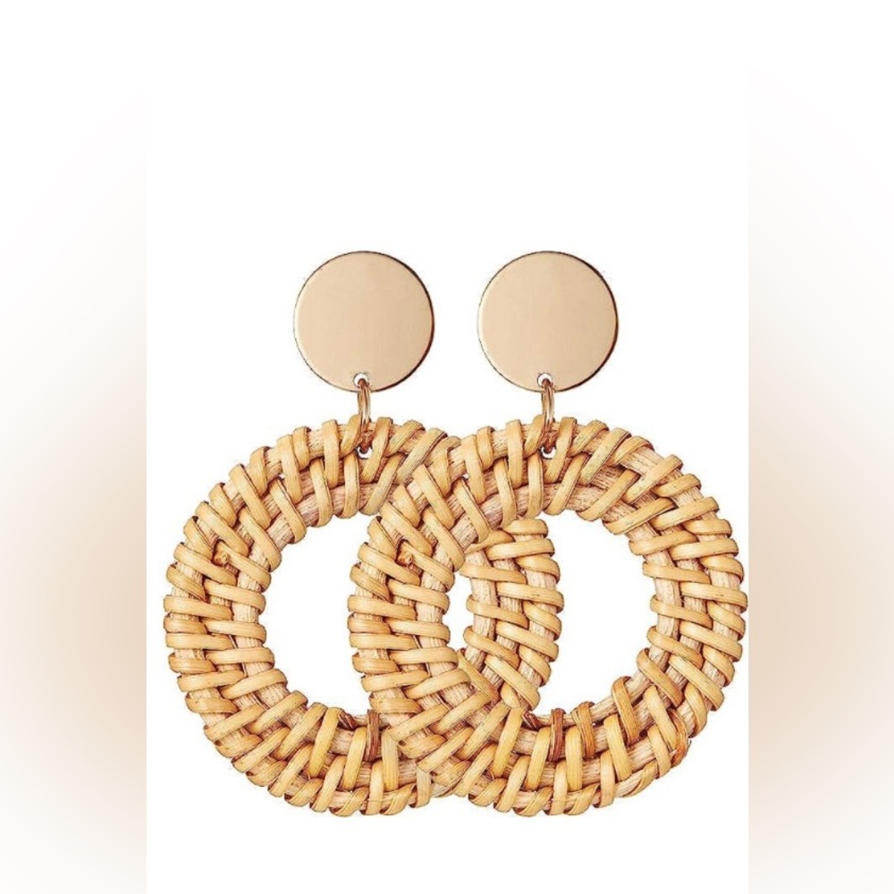 🌟Host Pick🌟Tan Woven Boho Earrings